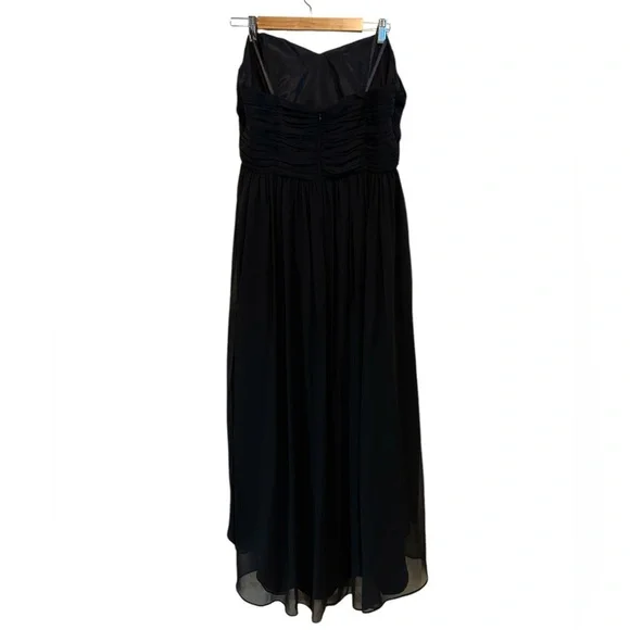 Eliza J strapless pleated front high low chiffon gown - Picture 4 of 7